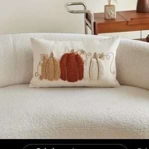Pumpkin Embroidered Throw Pillow